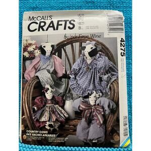 McCalls Sewing pattern 4275 plush cows  sewing pattern